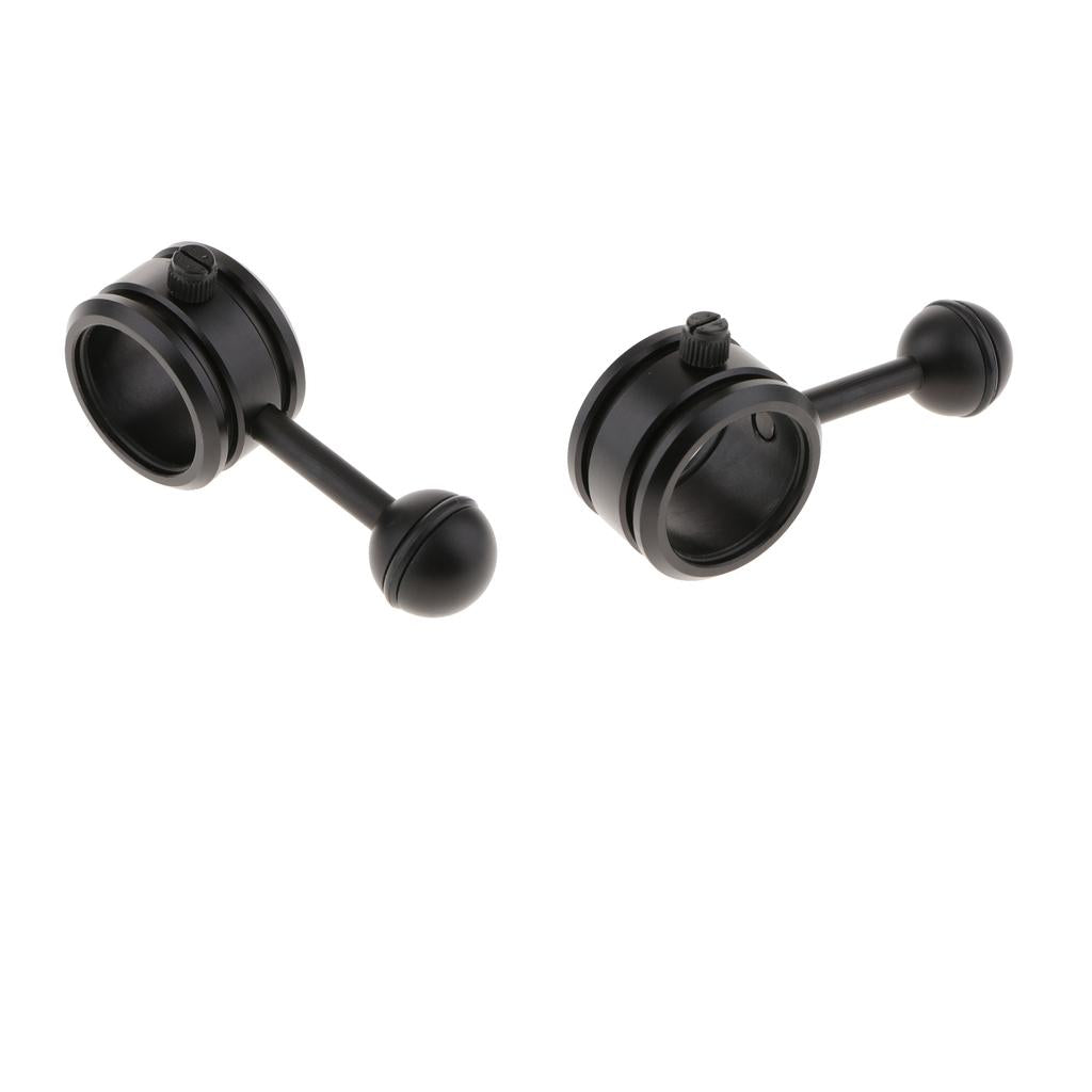 2xDiving Underwater Photography Flashlight Bracket Arm Clip Ball Joint Mount