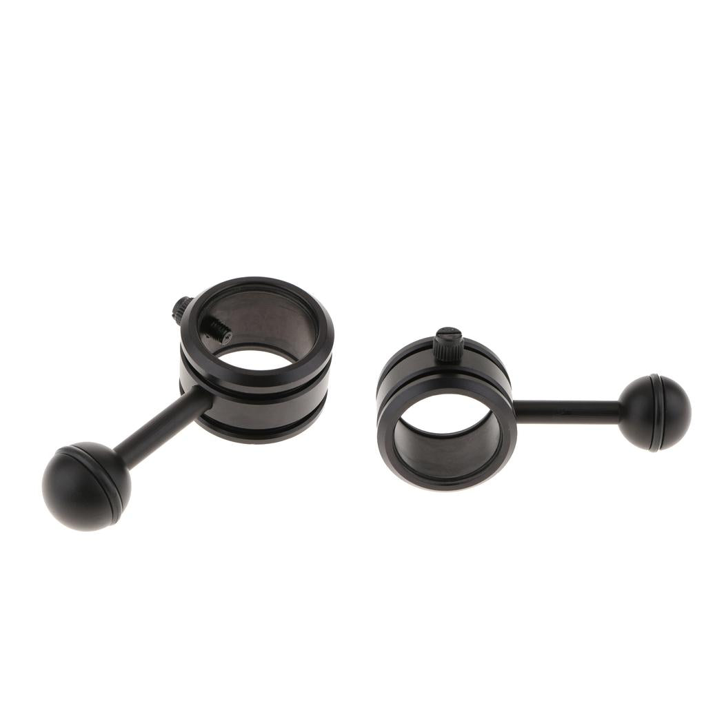 2xDiving Underwater Photography Flashlight Bracket Arm Clip Ball Joint Mount