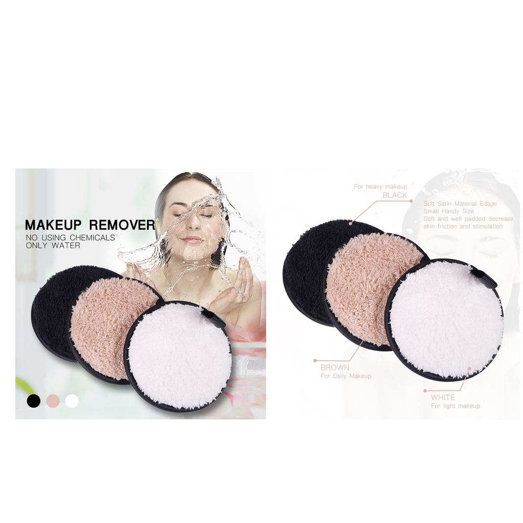2x3 in 1 Reusable Makeup Remover Pads Cosmetic Facial Cleansing Puff Sponges