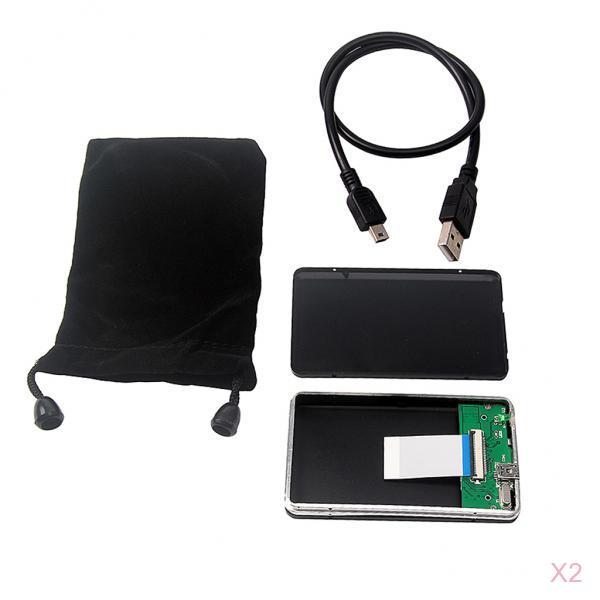 2Pack USB2.0 to 1.8 CE/ZIF Hard Drive Disk Aluminum Enclosure External Case"