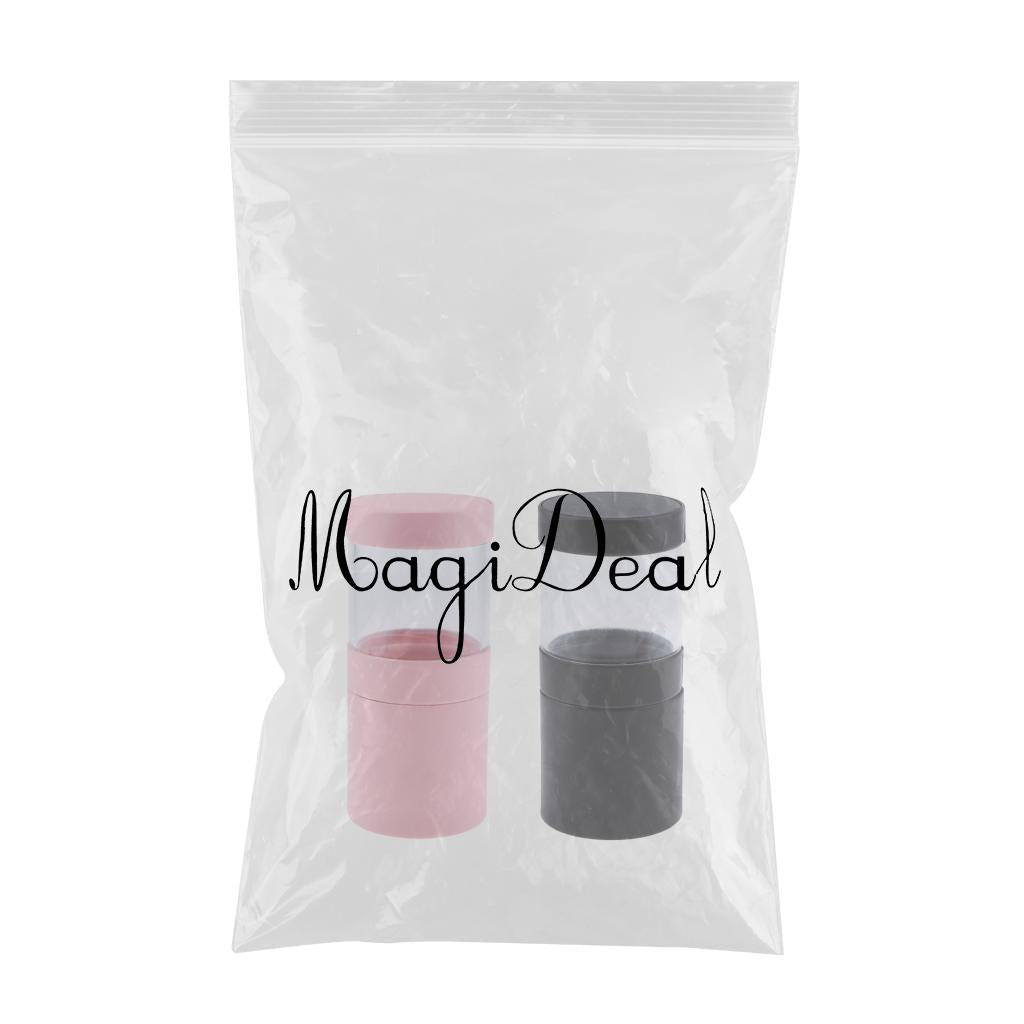 2Pcs Empty Storage Container Lipstick Tweezer Makeup Brush Holder Case Box