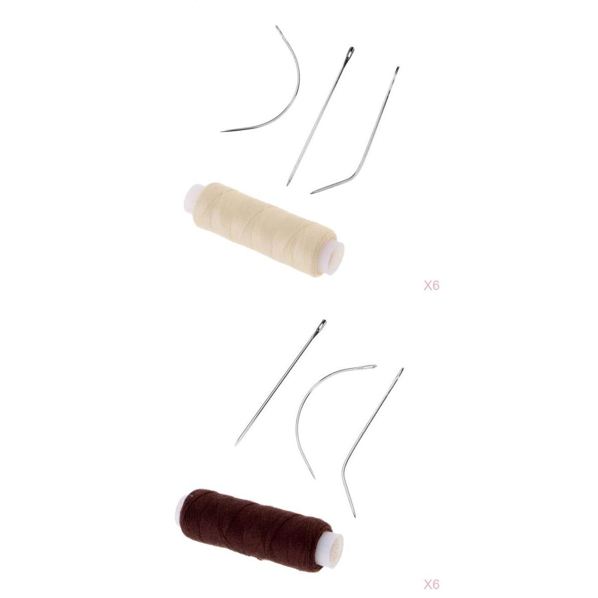 12pcs Cotton Hair Track Weft Weaving Sew Decor Thread for Hair Extensions