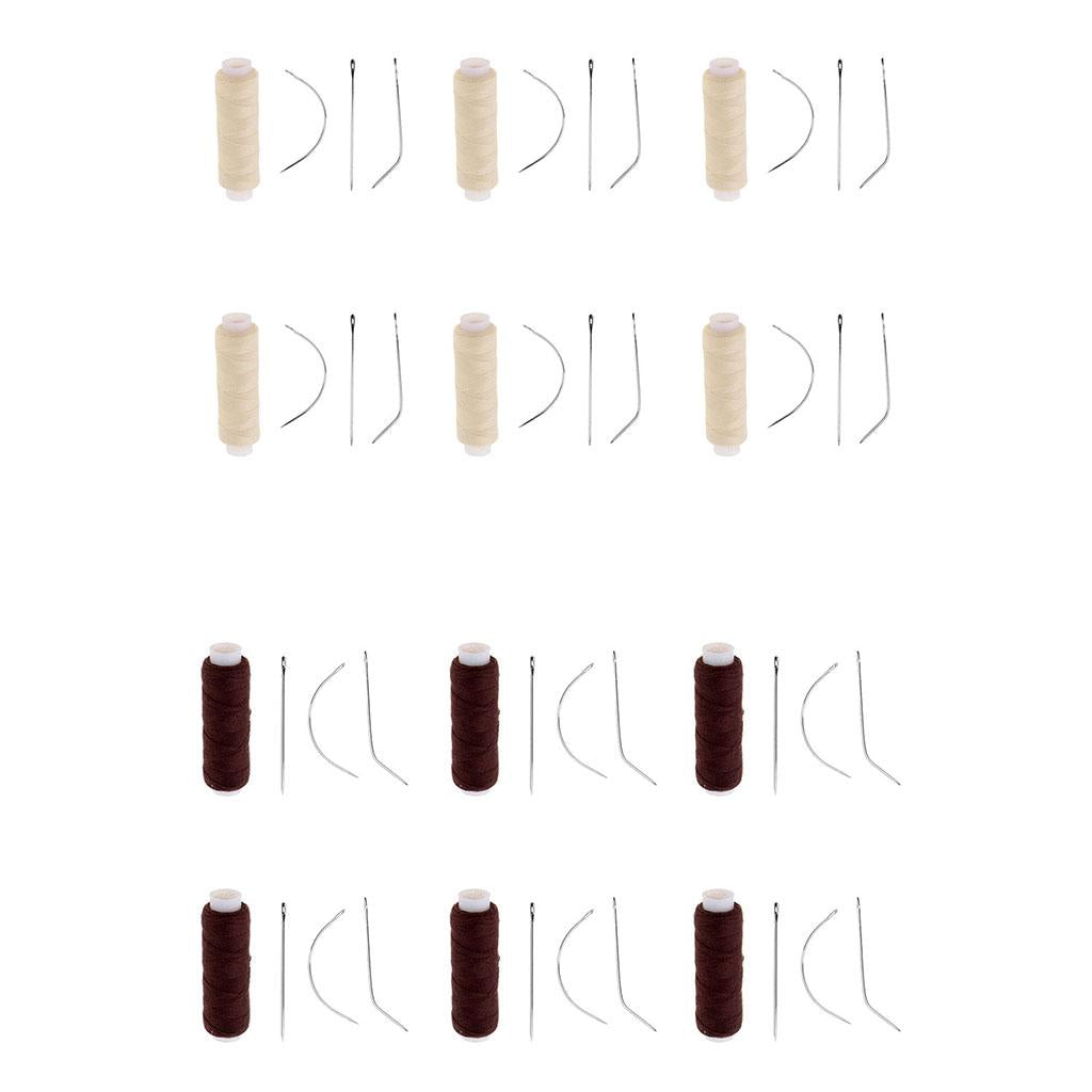 12pcs Cotton Hair Track Weft Weaving Sew Decor Thread for Hair Extensions