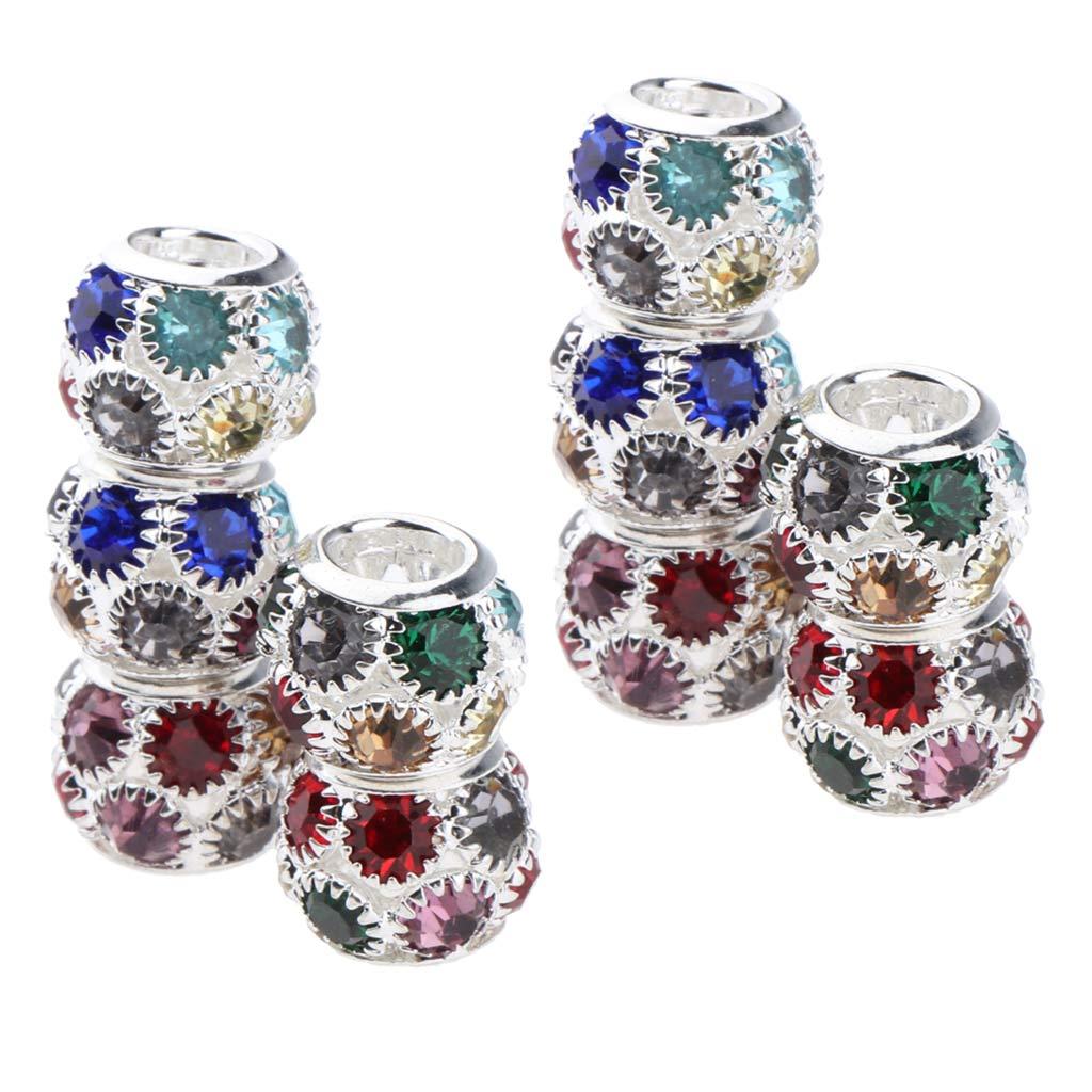 10pcs Dreadlock Hair Beads Hair Braid Pins Rings Cuff Clips Jewelry Colorful