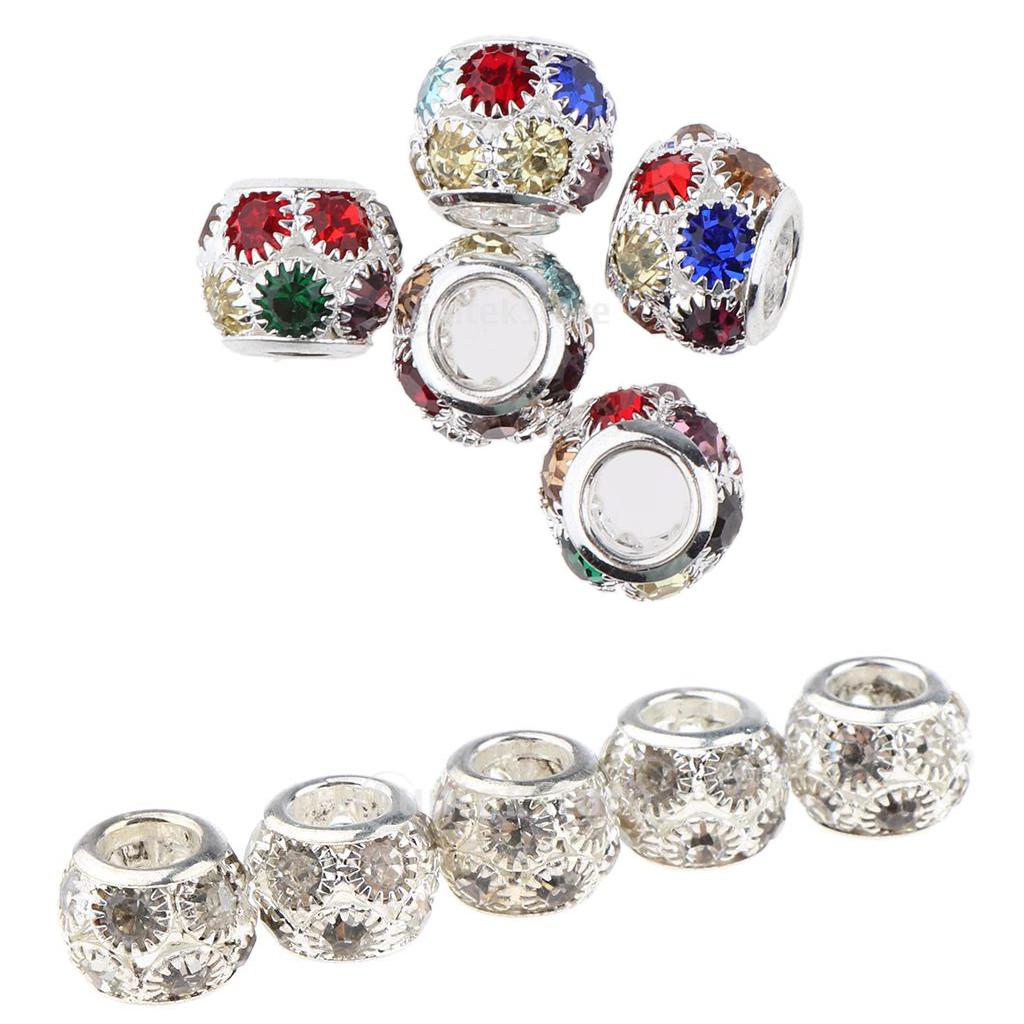 10pcs Dreadlock Hair Beads Hair Braid Pins Rings Cuff Clips Fashion Jewelry