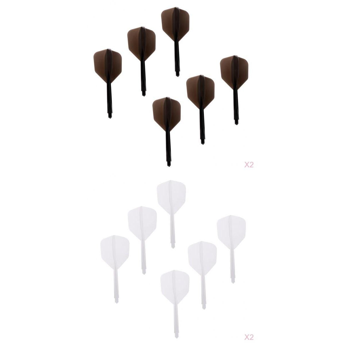 24x Transparent 2BA Thread Dart Shafts Dart Flights Connection White & Black