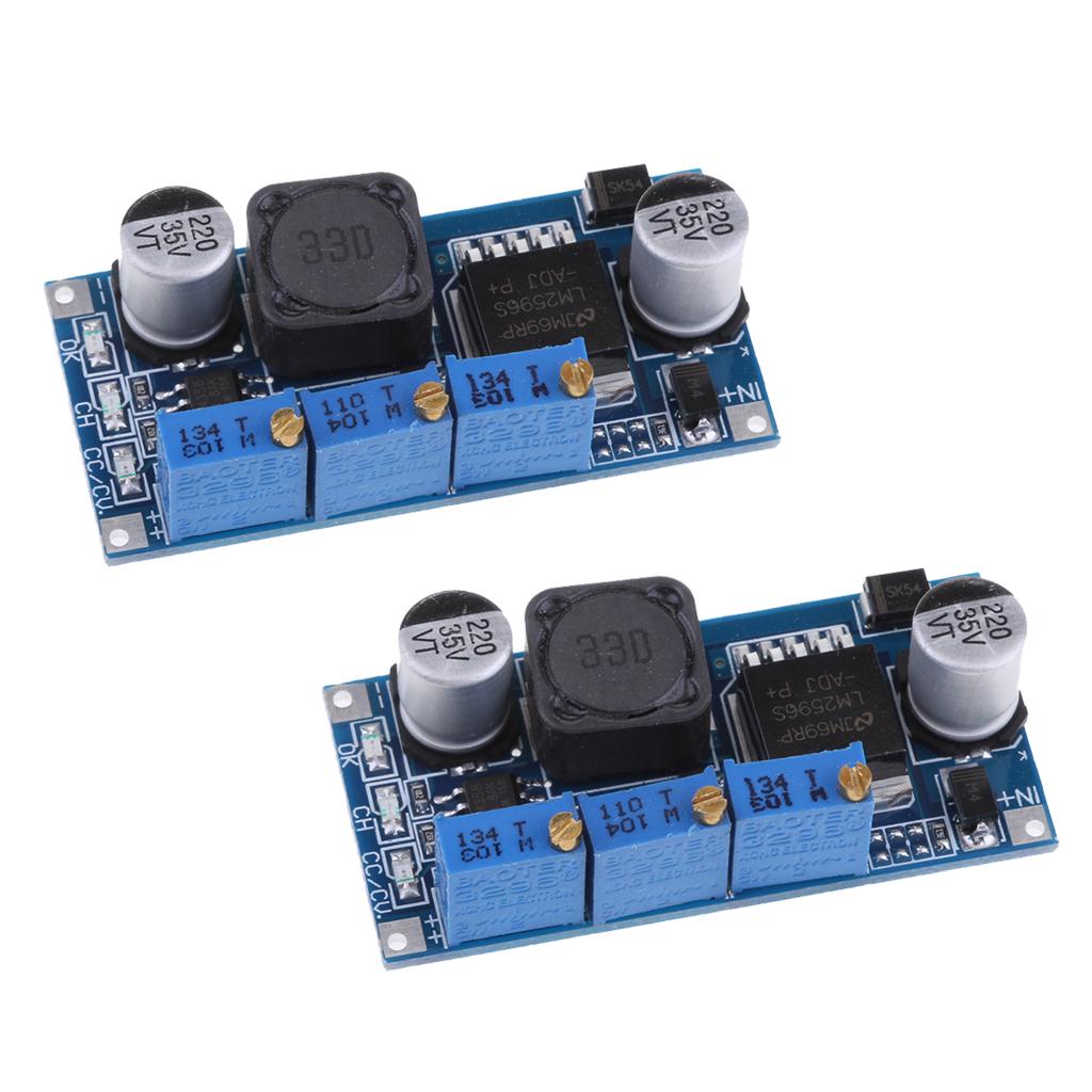 2x DC-DC LM2596 Adjustable Power Supply CC-CV Module LED Regulator
