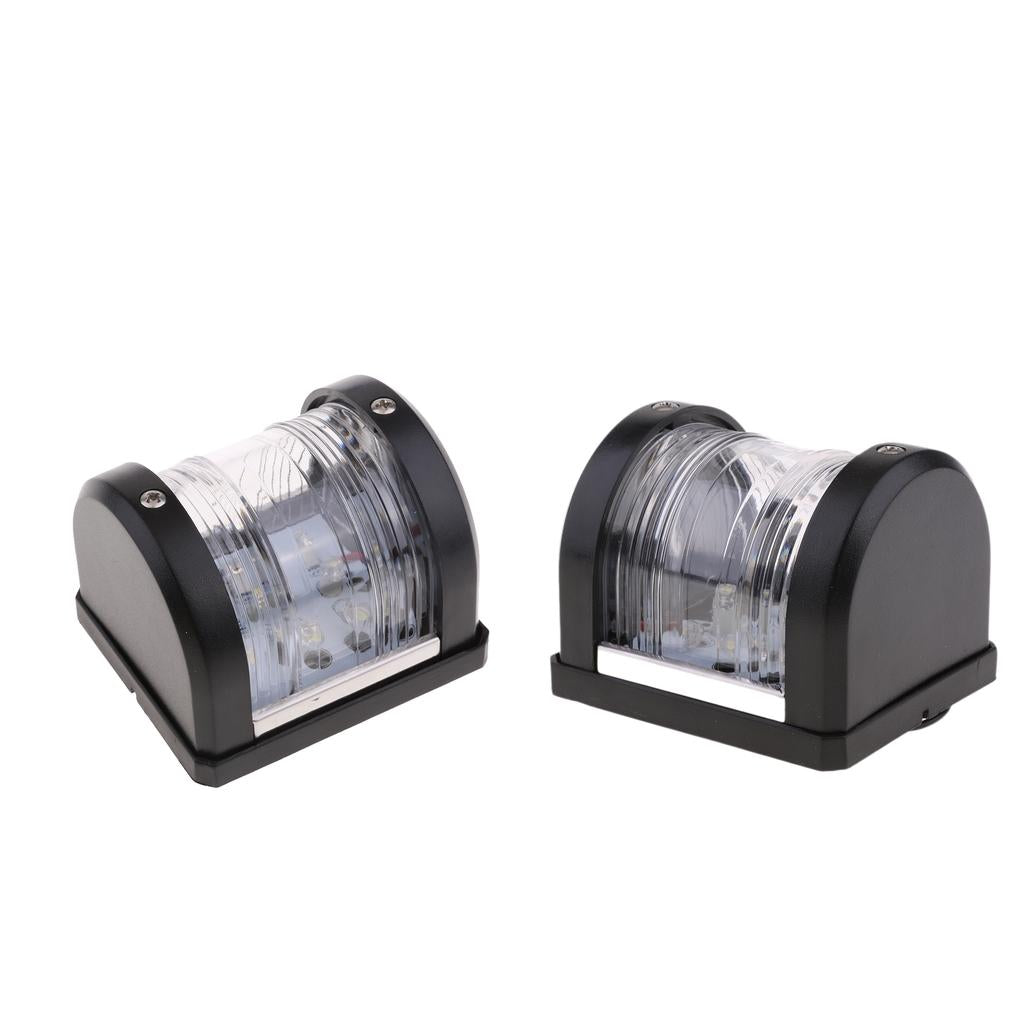 2pcs Waterproof Mini Boat Masthead/Stern White LED Navigation Light 12V 2NM