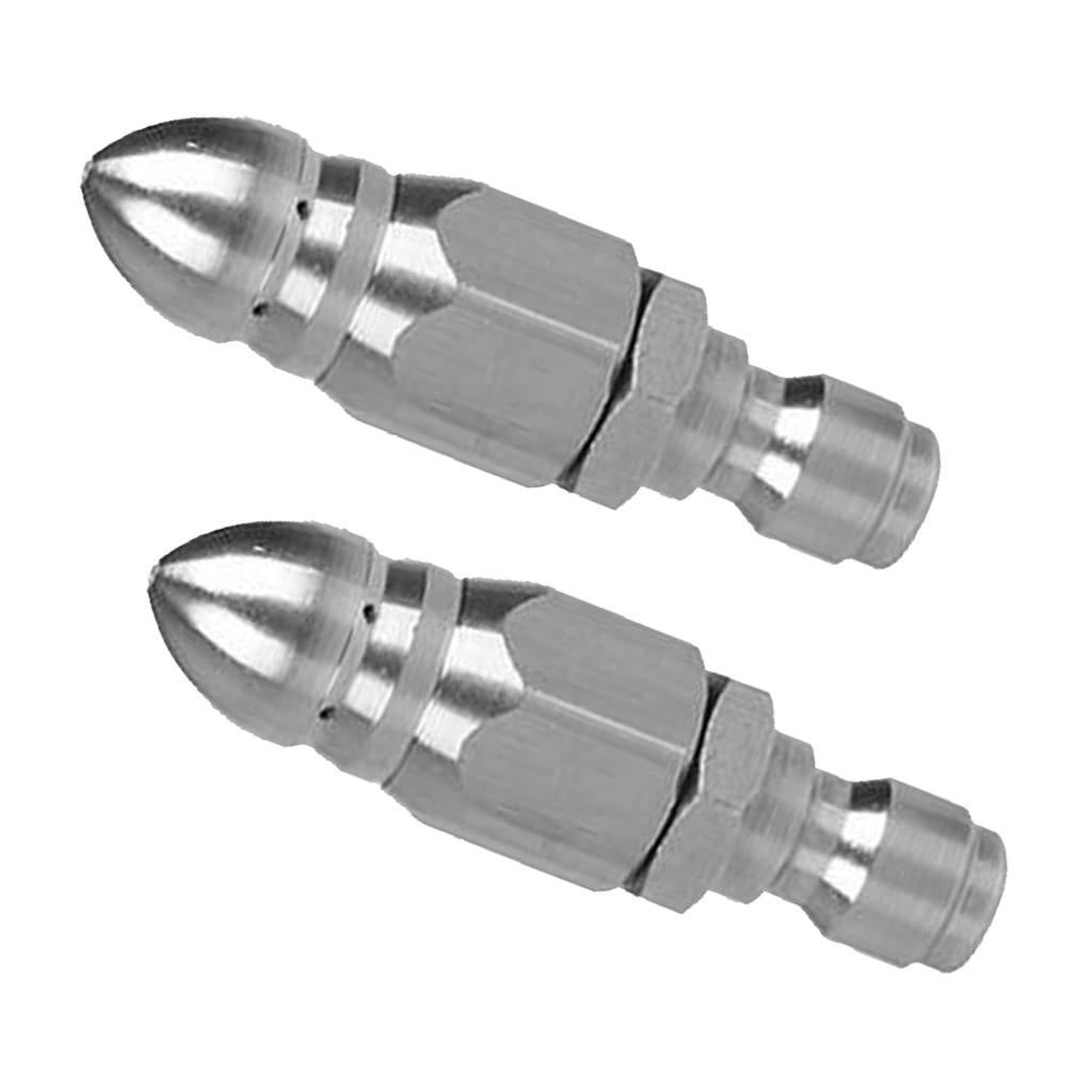 2Pcs Pressure Washer Drain Sewer Cleaning Pipe Jetter Rotary Nozzle 1/4''