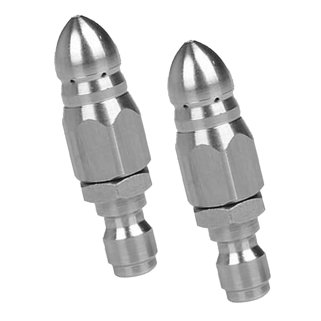 2Pcs Pressure Washer Drain Sewer Cleaning Pipe Jetter Rotary Nozzle 1/4''