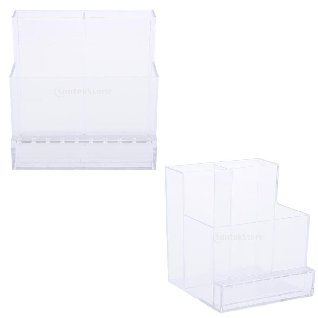 2x Acrylic Nail Drill Machine Nail Drill Bits Holder Stand Display Box Clear
