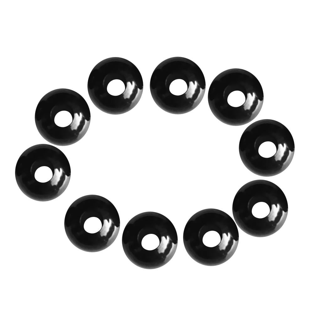 100Pcs Black Plastic Elastic Shock Cord Rope Toggle Ball End Lock Stopper