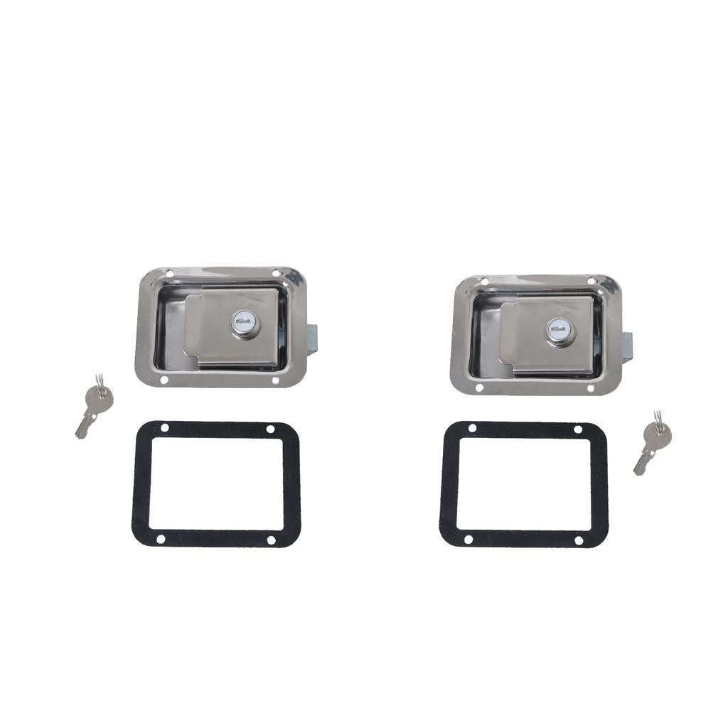 2 x Marine Yacht RV Stainless Steel Paddle Latch & Key for Caravans Tool Box