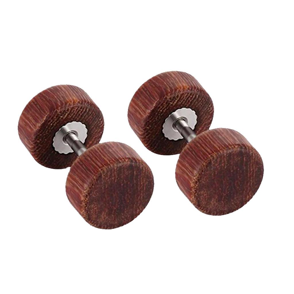 3 Pairs Mens Wood Cheater Fake Ear Plugs Gauges Illusion Screw Stud Earrings