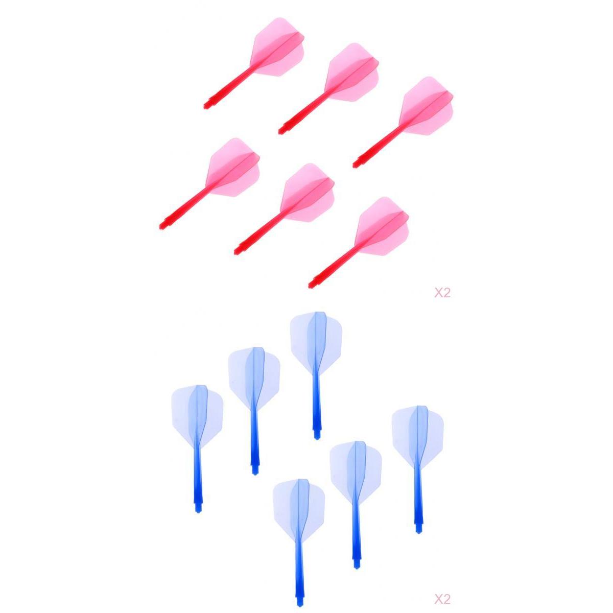 24x Transparent 2BA Thread Dart Shafts Dart Flights Connection Blue & Red