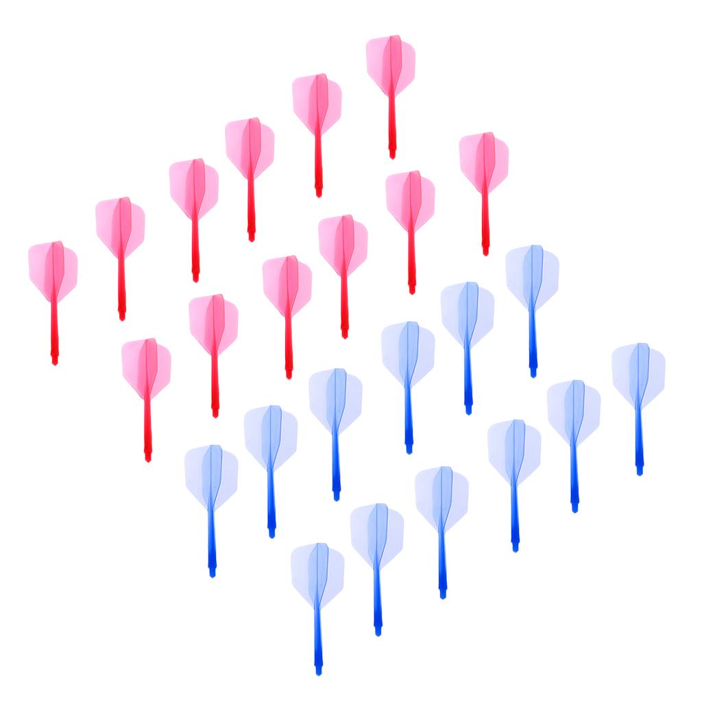 24x Transparent 2BA Thread Dart Shafts Dart Flights Connection Blue & Red