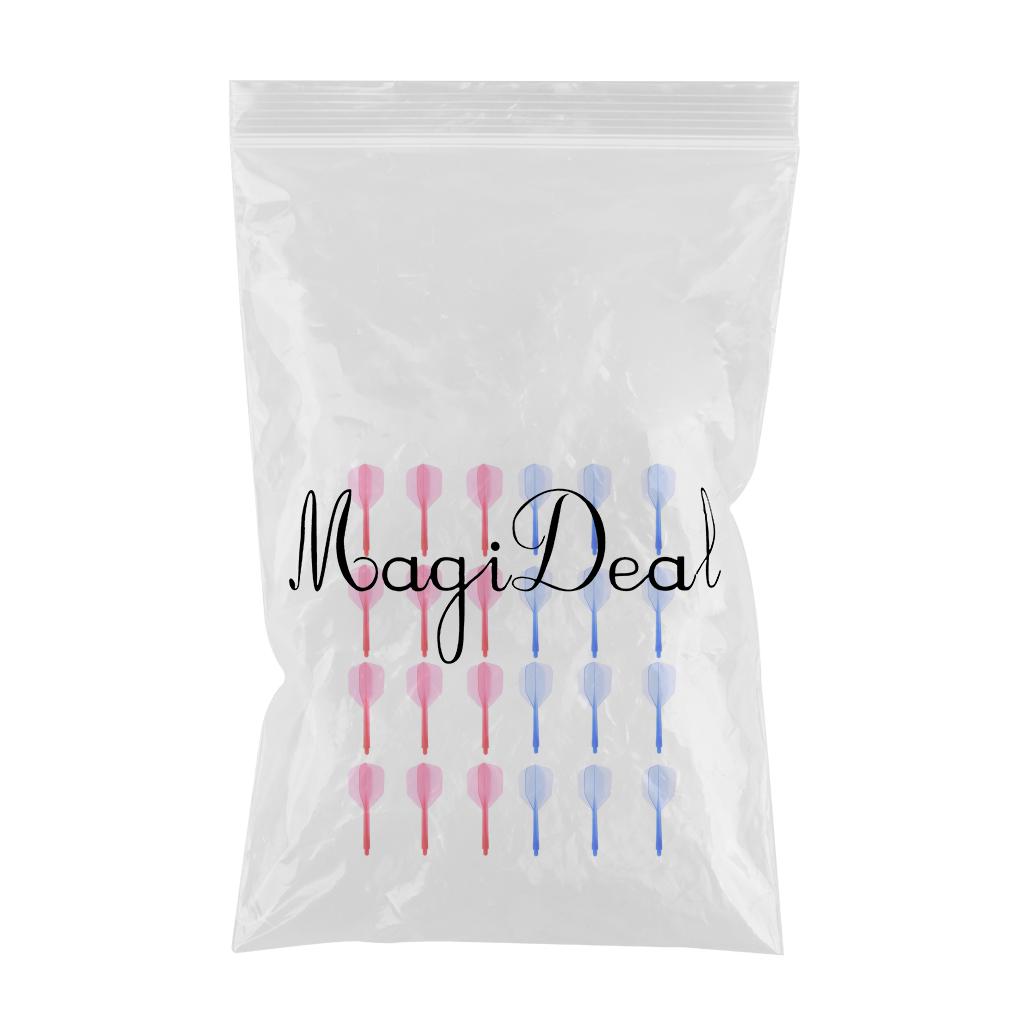 24x Transparent 2BA Thread Dart Shafts Dart Flights Connection Blue & Red