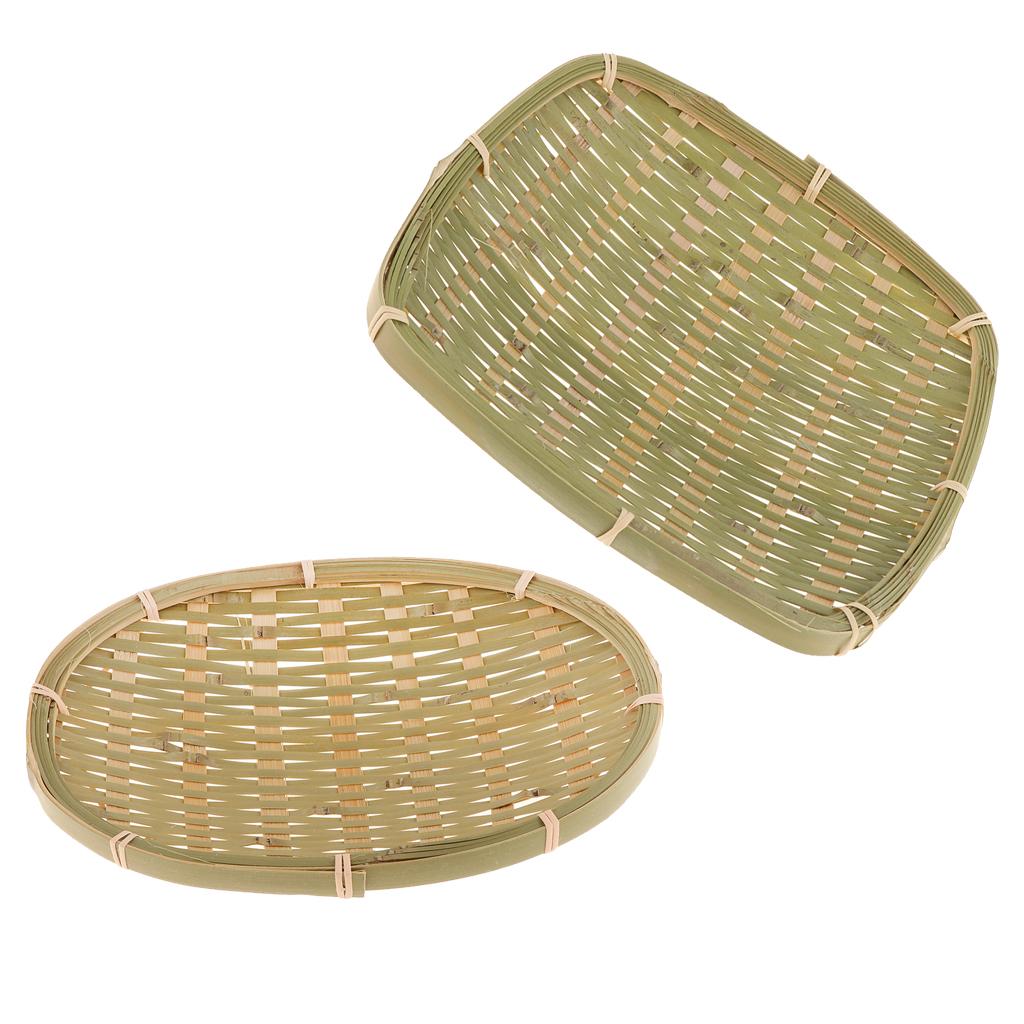 2Pack Creative Bamboo Food Serving Tray for Dinning Table