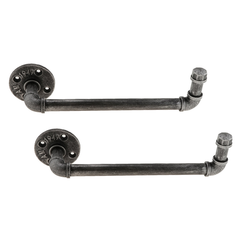 2-set Industrial Plumbing Pipe Wine Rack Champagne Bottle Holder Rack 12inch