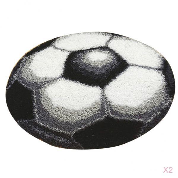 2 Sets Football Latch Hook Kits for Adults Carpet Cushion Embroidery Craft