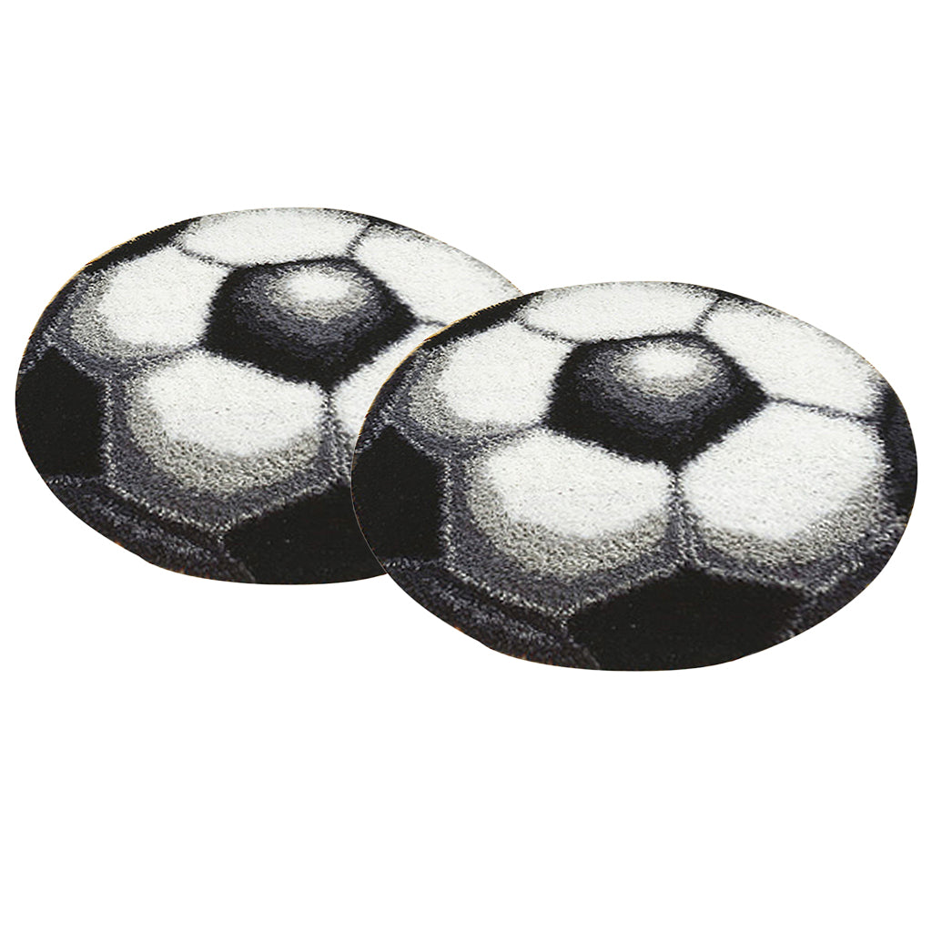 2 Sets Football Latch Hook Kits for Adults Carpet Cushion Embroidery Craft