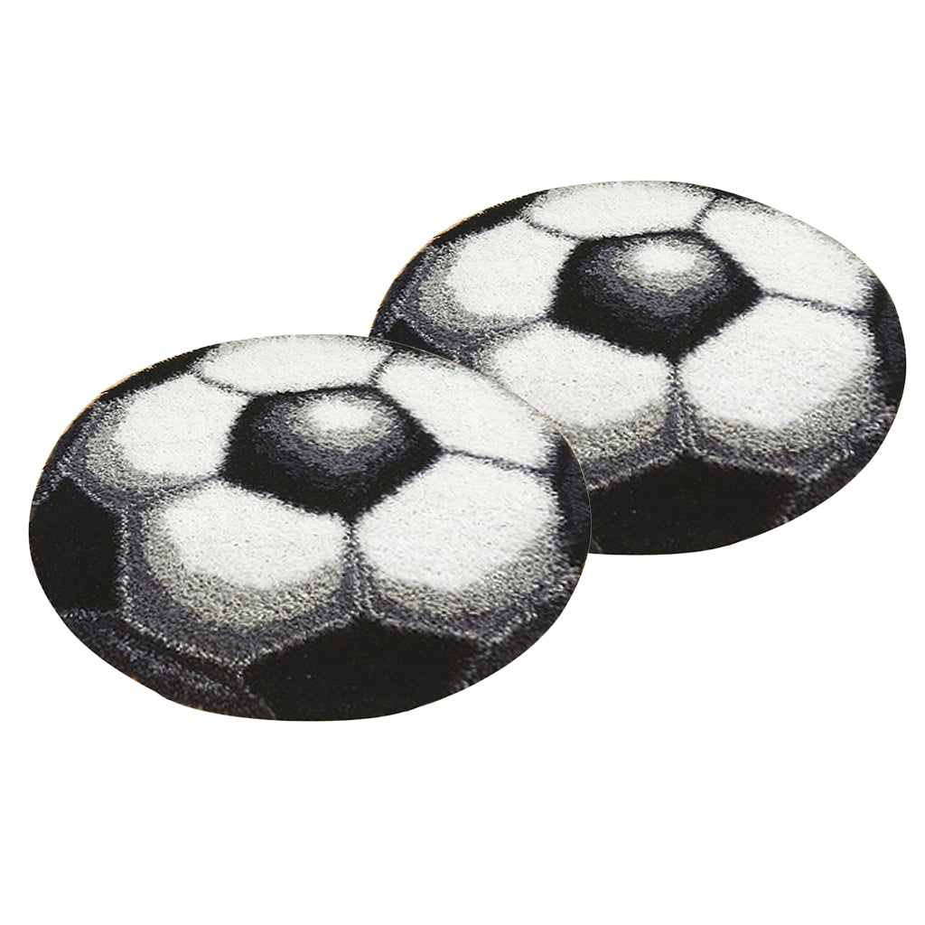 2 Sets Football Latch Hook Kits for Adults Carpet Cushion Embroidery Craft