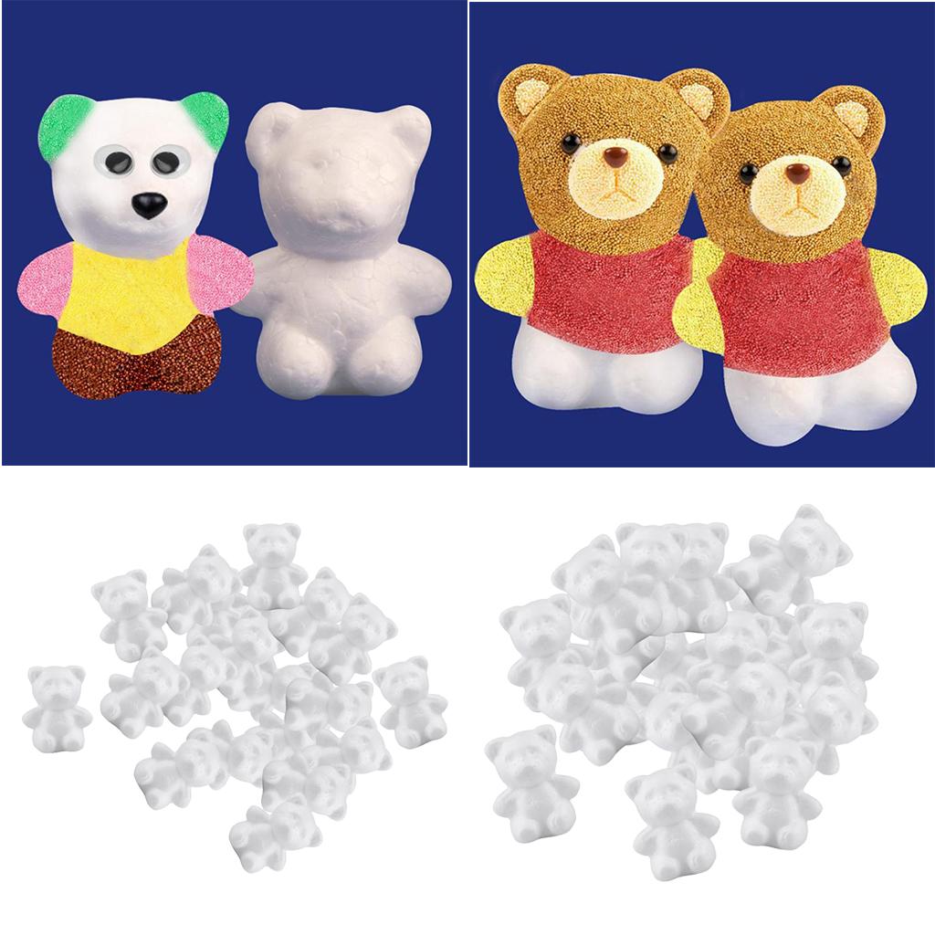 40Pcs Bear Shaped Modelling Styrofoam Foam Creative DIY Kids Painted Crafts