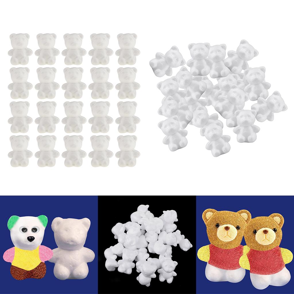 40Pcs Bear Shaped Modelling Foam Creative DIY Kids Painting Crafts