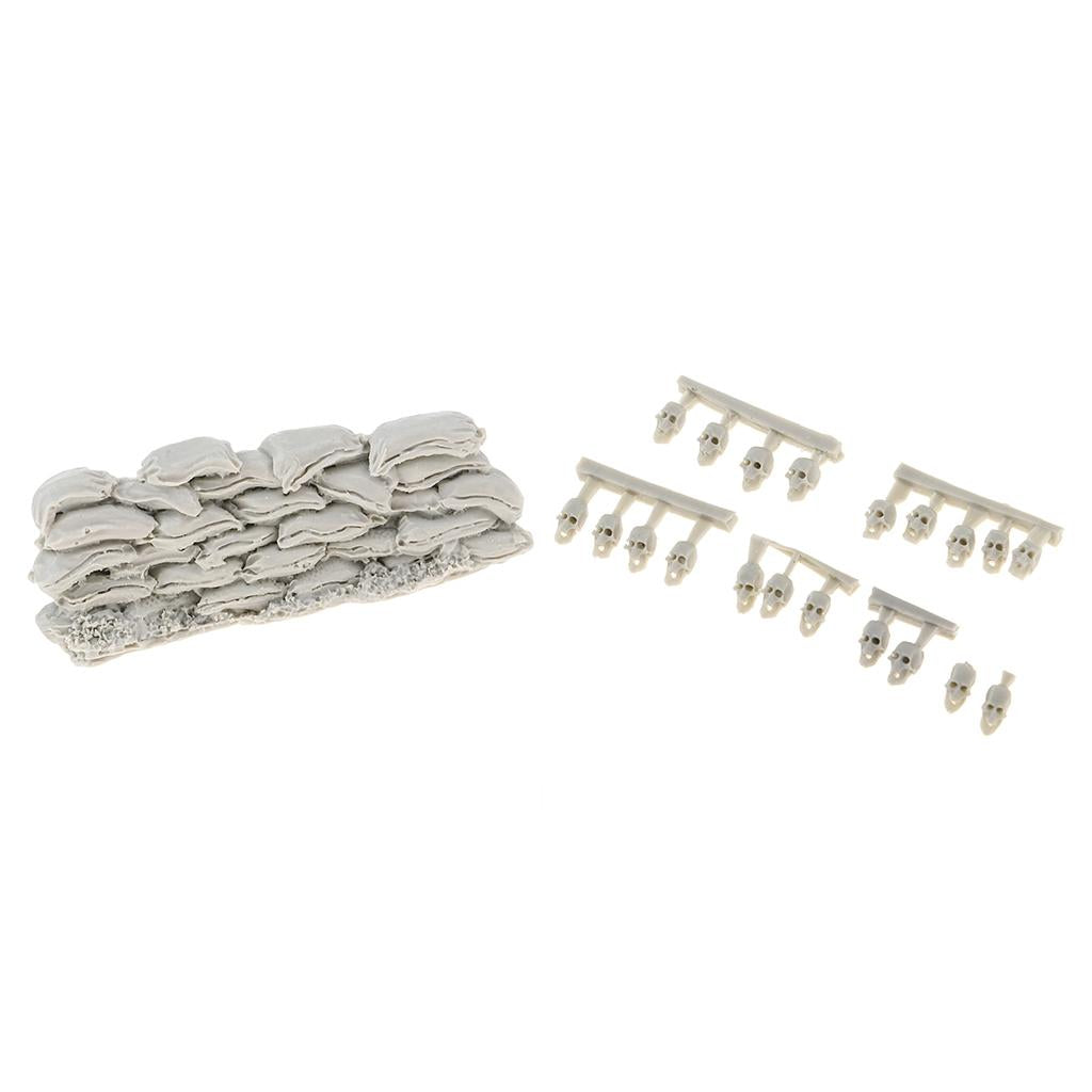 1/35 Resin Soldier Scenario Accessories Kit Model Sandbag Wall Soldier Skull