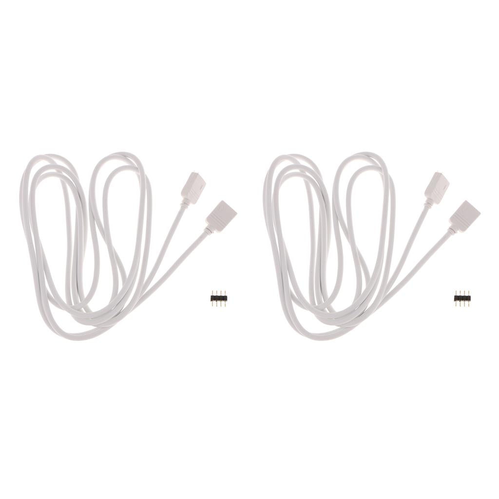 2pcs 5050 3528 RGB LED Strip Light Extension Cable Connector Line 4 Pin 2m