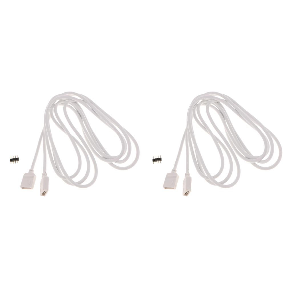 2pcs 5050 3528 RGB LED Strip Light Extension Cable Connector Line 4 Pin 2m