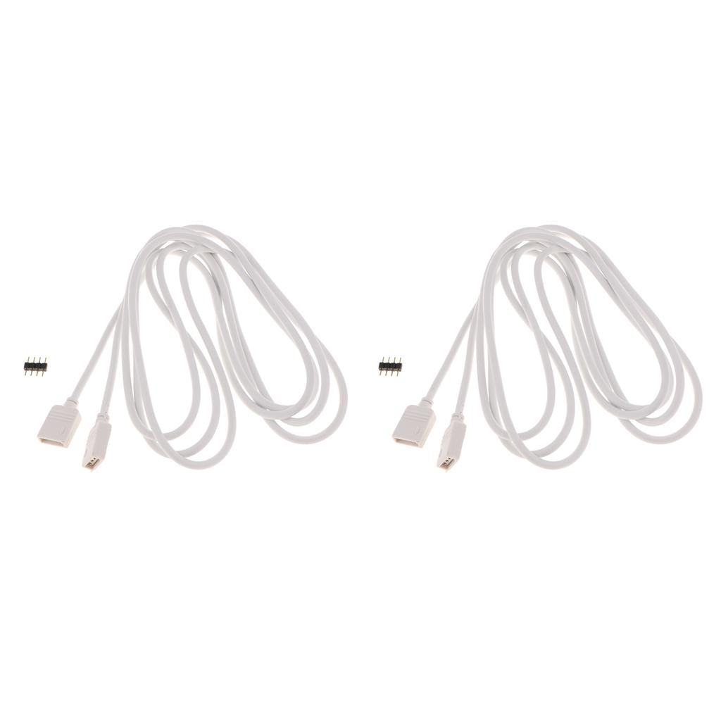 2pcs 5050 3528 RGB LED Strip Light Extension Cable Connector Line 4 Pin 2m