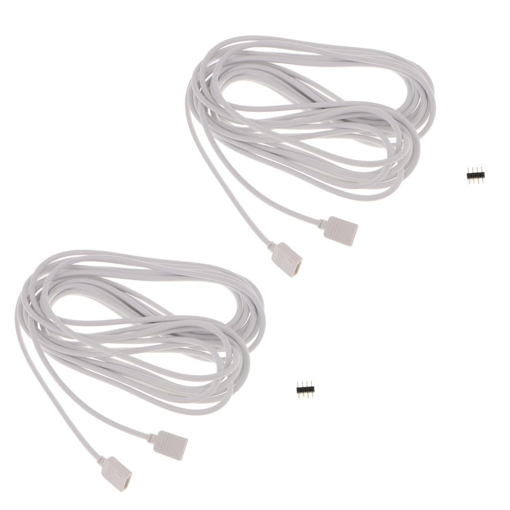2pcs 5050 3528 RGB LED Strip Light Extension Cable Connector Line 4 Pin 5m