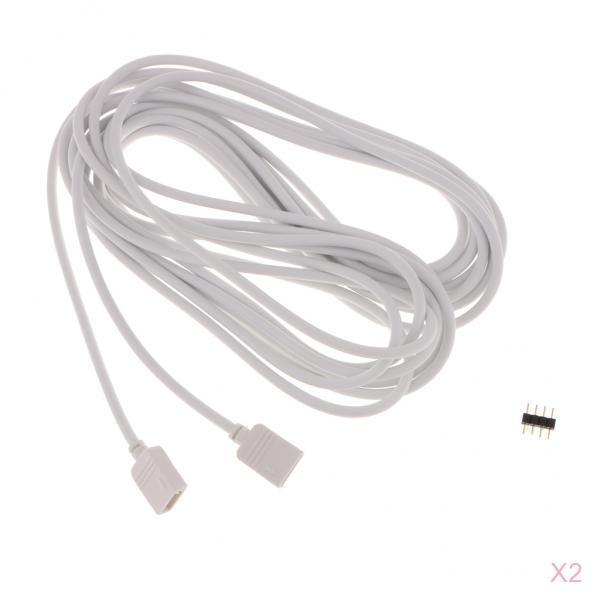 2pcs 5050 3528 RGB LED Strip Light Extension Cable Connector Line 4 Pin 5m