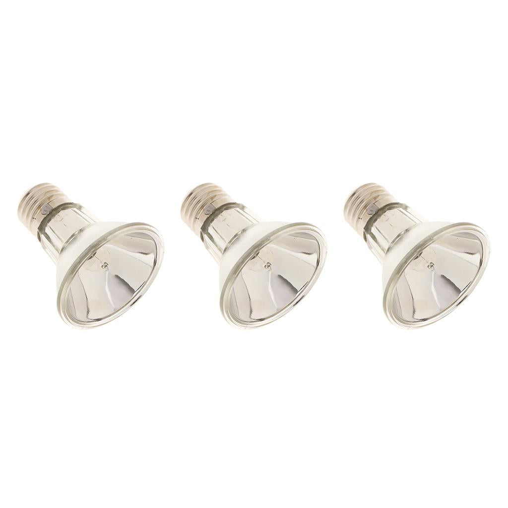 3pcs E27 Reptile Halogen Spotlight Full Spectrum UVA UVB Heating Light 25W