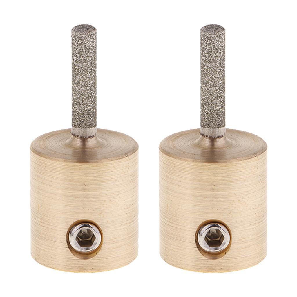 2Pc Stained Glass Grinder Head Bit Diamond Grinding Wheel for Tile 3.5x0.8cm