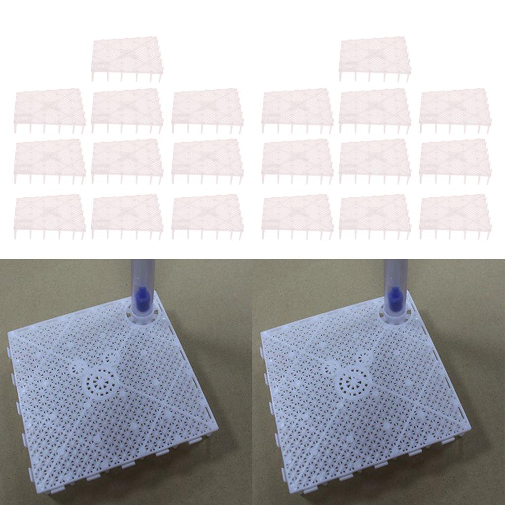 20 Pack Aquarium Fish Tank Bottom Filter Board 5.7-inch by 5.7-inch White
