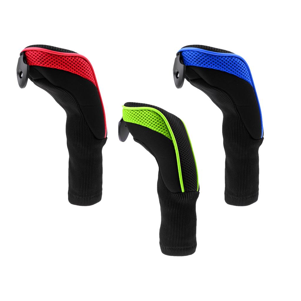 3Pcs Long Neck Headcover Golf Club Head Covers Golf Hybrid Headcovers