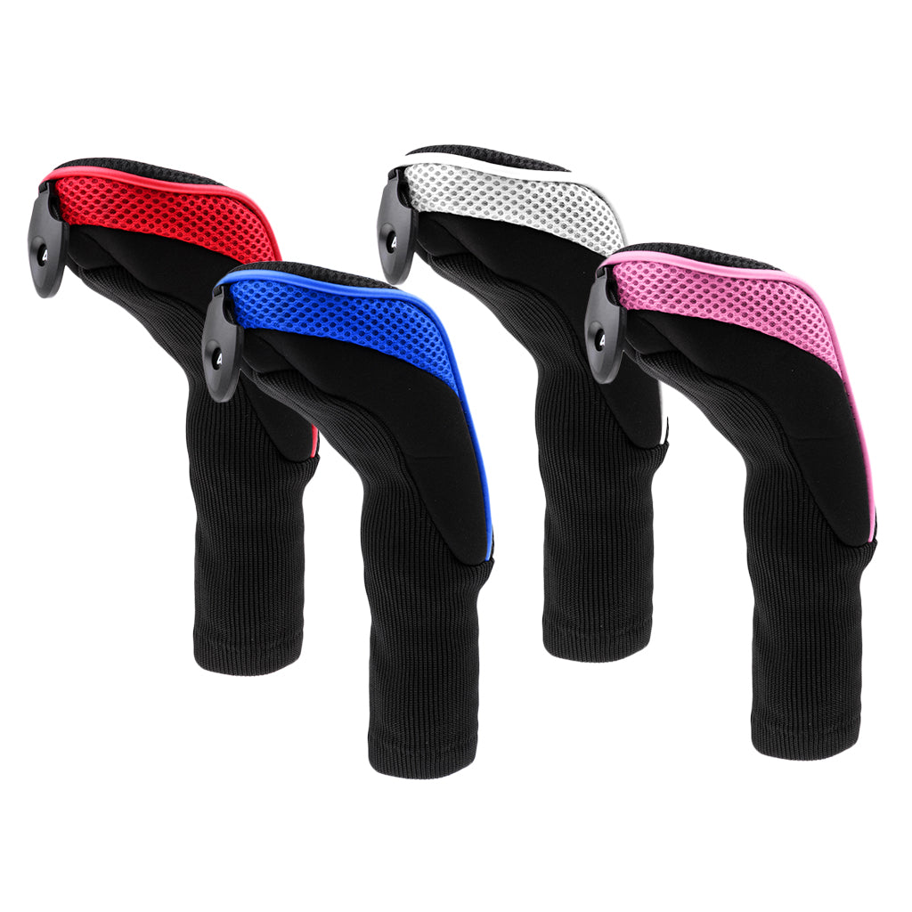 4Pcs Long Neck Golf Club Rescue Headcovers Golf Hybrid UT Headcover
