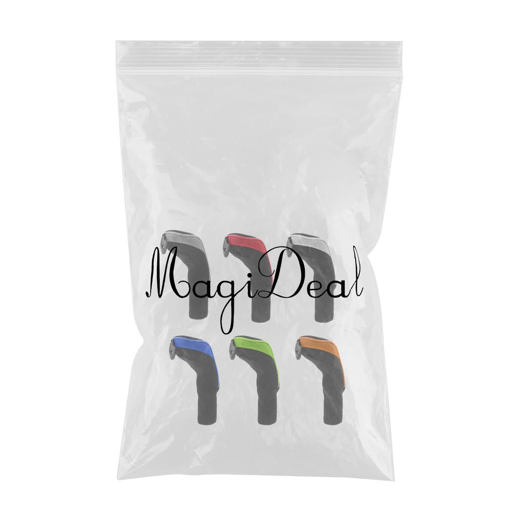 6Pcs Long Neck Headcover Golf Club Rescue Head Covers Golf Hybrid Headcovers