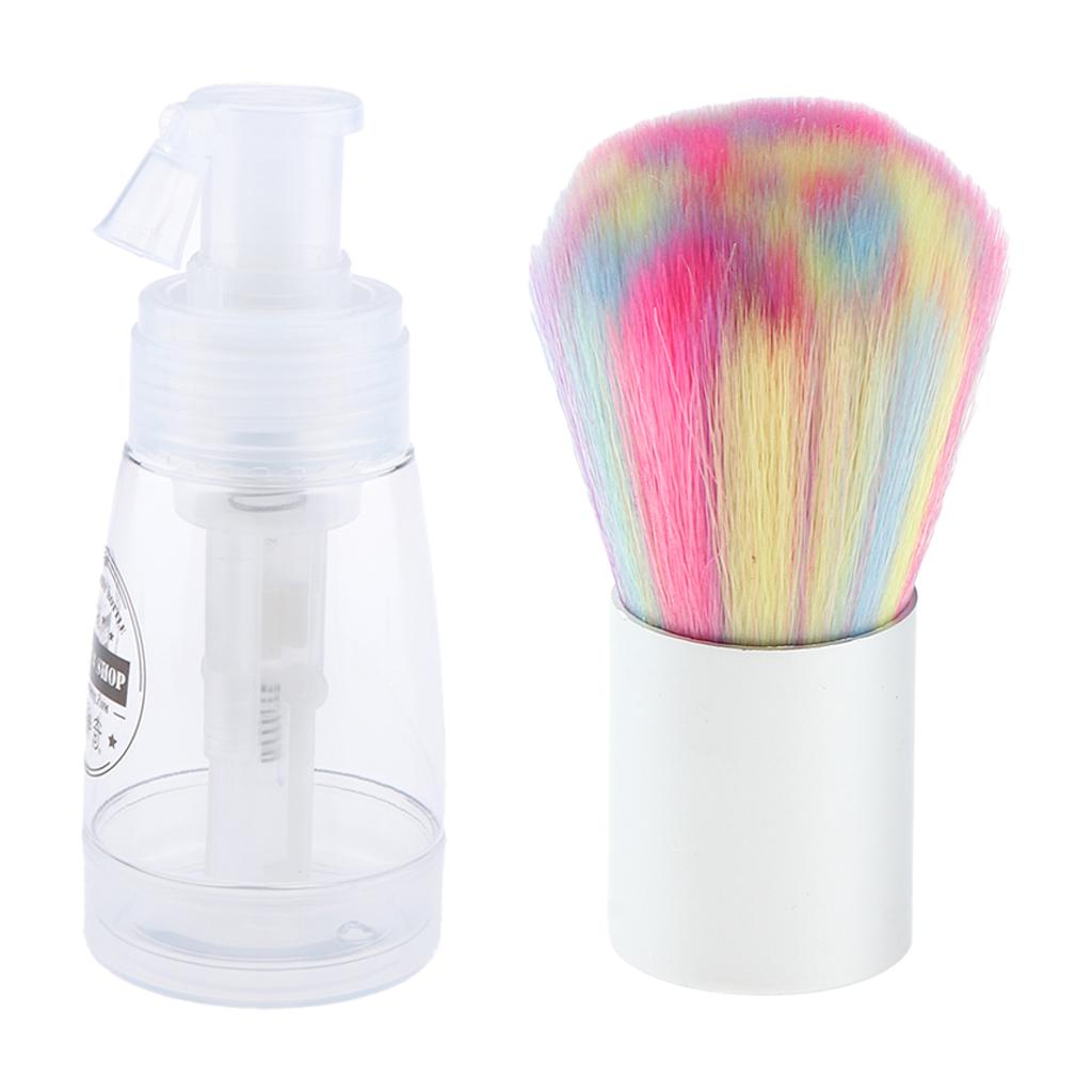 180ml Empty Refillable Powder Spray Bottle Cosmetic Bottles+Colorful Brush
