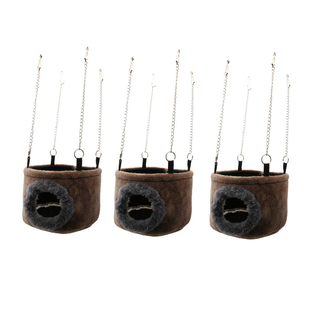 3 pcs Small Animal Pet Houses Cage Hamster Plush Hammocks Winter Warm