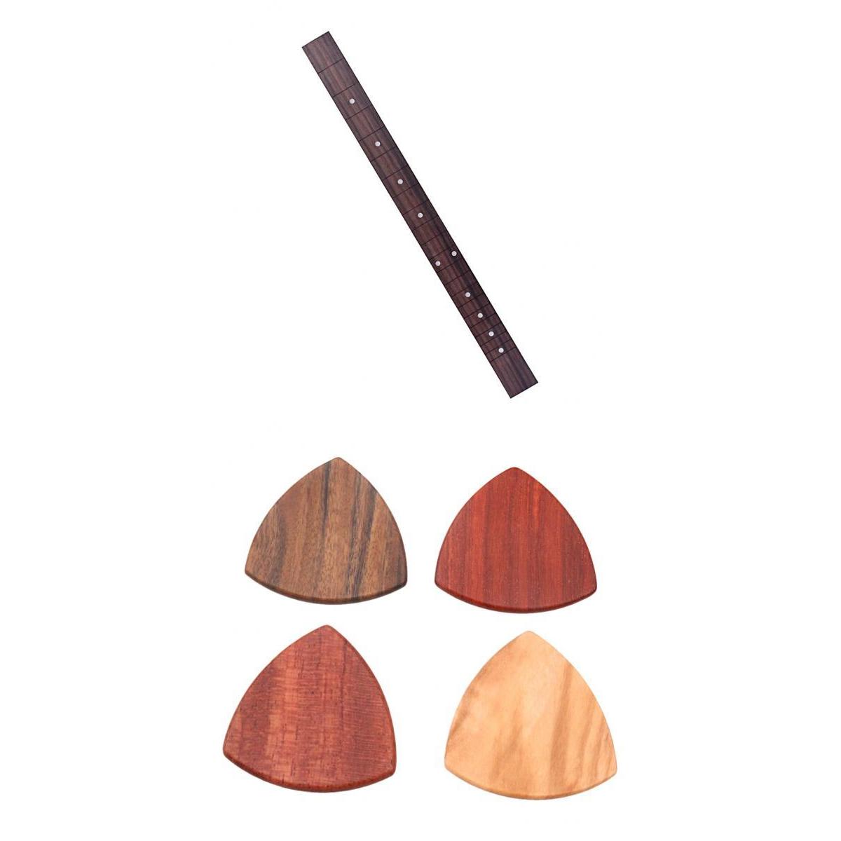 1 Set Guitar Pick Plectrums&Rosewood 21 Frets Guitar Fretboard Fingerboard