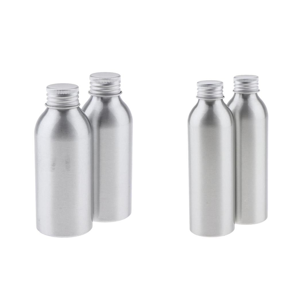 4x Empty Aluminum Bottle Cosmetic Storage Container Travel Bottle 150 120ml