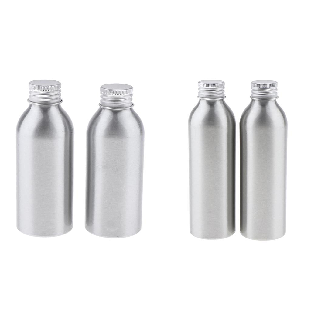 4x Empty Aluminum Bottle Cosmetic Storage Container Travel Bottle 150 120ml