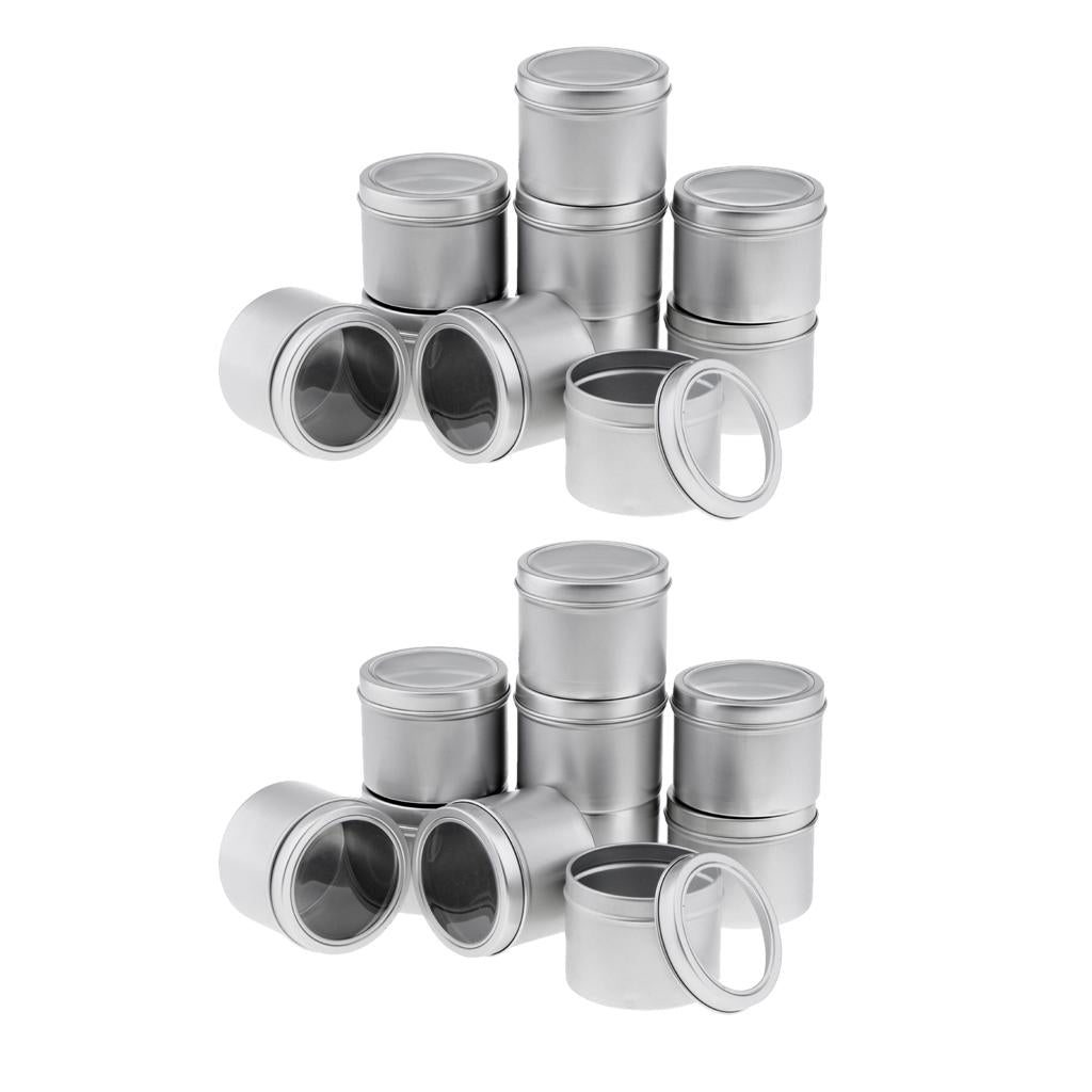 20x 100ml Round Aluminum Cosmetics Cream Empty Lip Balm Containers Jars Tins