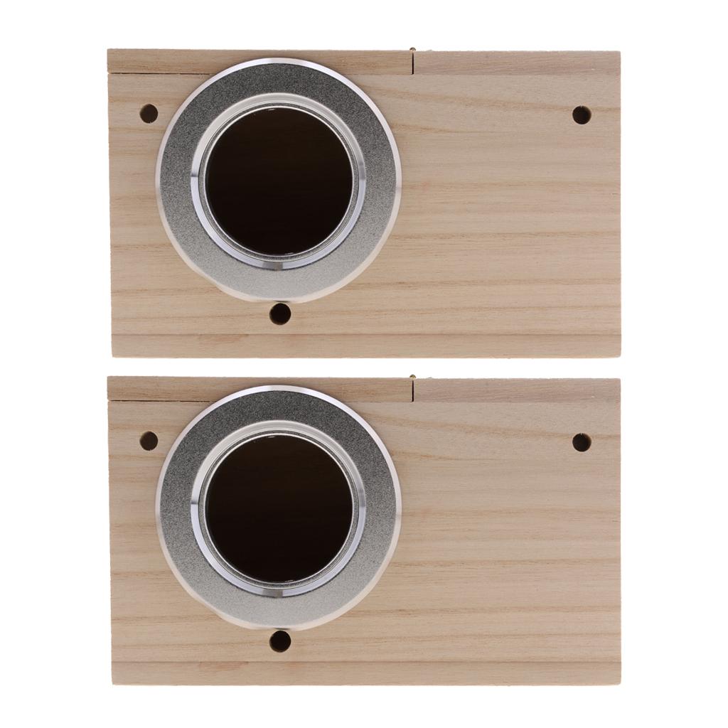 2Pc Wooden Wild Bird Nest Box Nesting Feeding Feeder Station House & Stick M