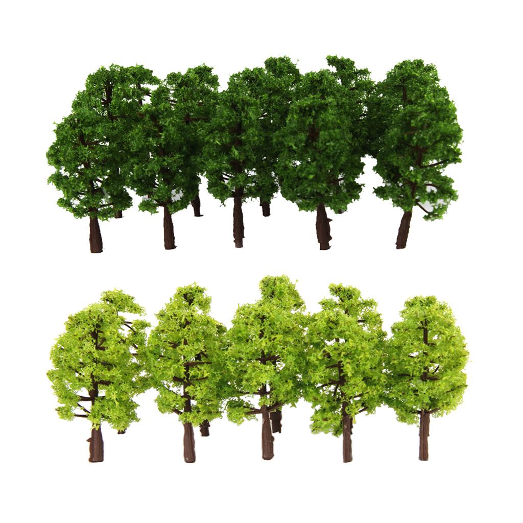 40pcs Green Model Tree 1/150 Scale Street Park Train Railway Scenery Layout