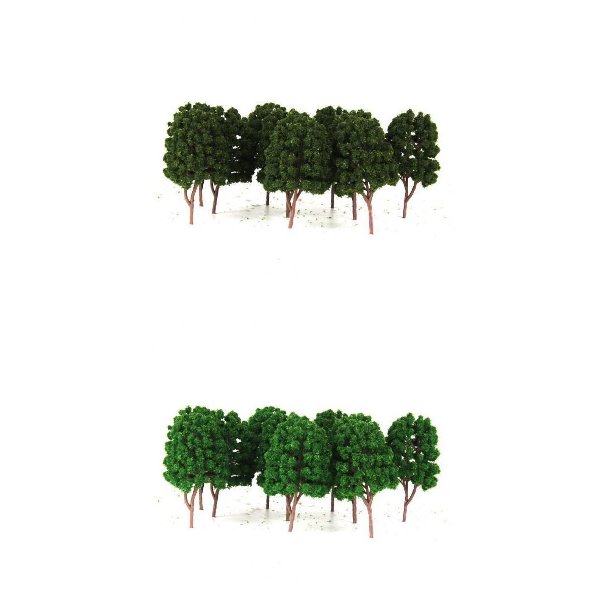20pcs Green Model Tree 1/100 Scale Street Park Train Railway Scenery Layout