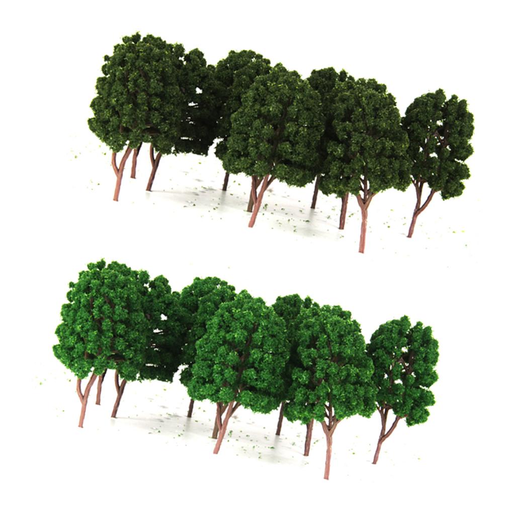 20pcs Green Model Tree 1/100 Scale Street Park Train Railway Scenery Layout